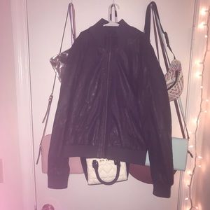 faux leather jacket